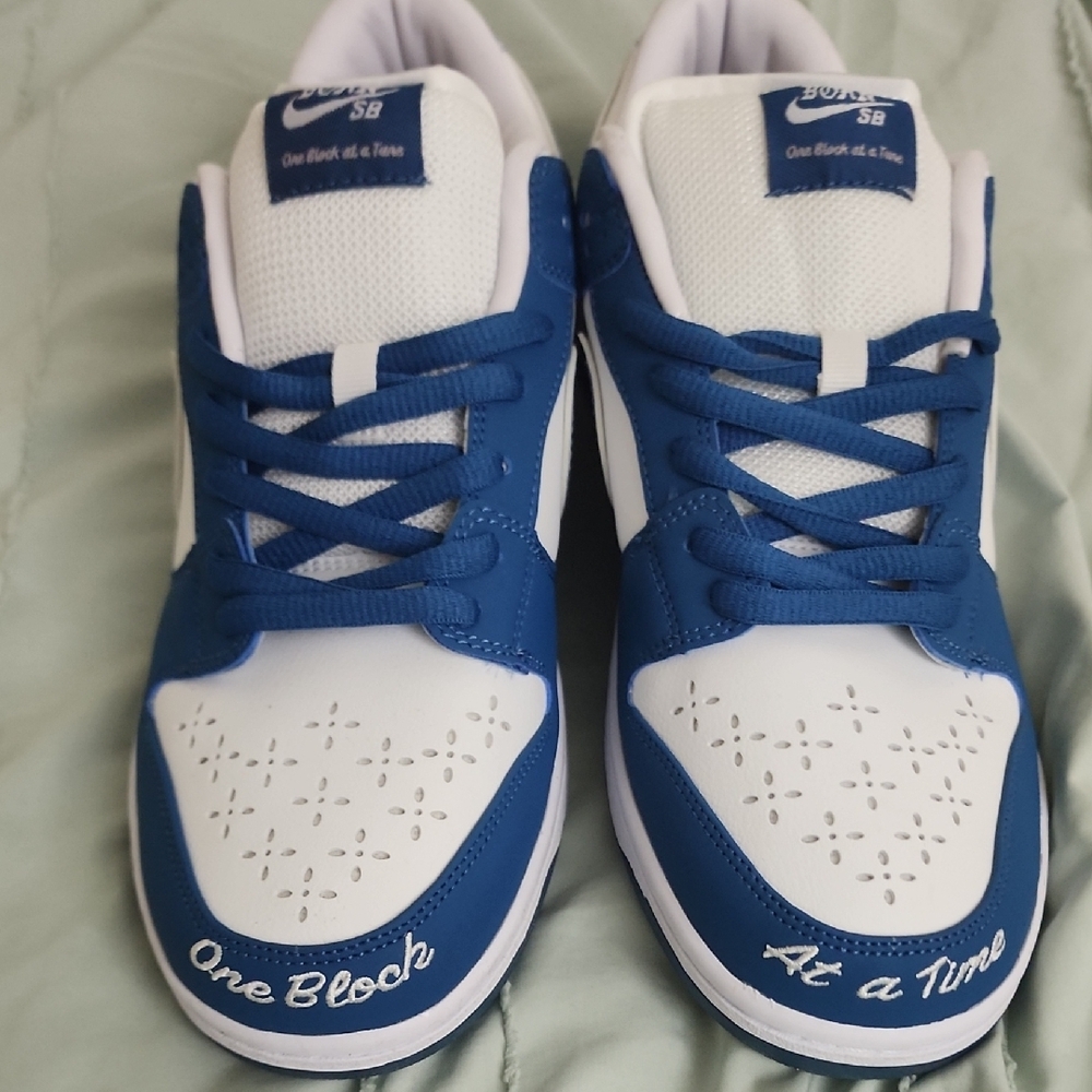 Nike Blue and White Retro Sneakers